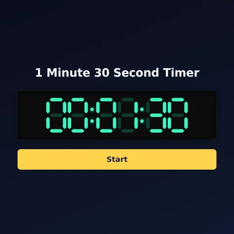 The Time and Space Science 1-minute-30-second timer: the digital read-out showing 1 minute 30 seconds and a Start button