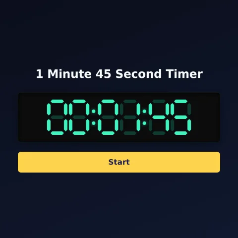 The Time and Space Science 1-minute-45-second timer: the digital read-out showing 1 minute 45 seconds and a Start button