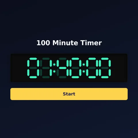 The Time and Space Science 100-minute timer: the digital read-out showing 100 minutes and a Start button