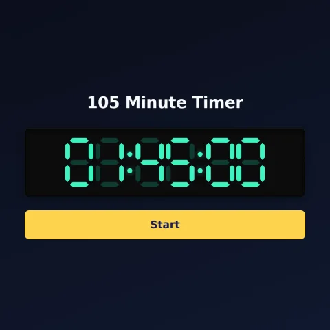 The Time and Space Science 105-minute timer: the digital read-out showing 105 minutes and a Start button