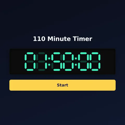 The Time and Space Science 110-minute timer: the digital read-out showing 110 minutes and a Start button