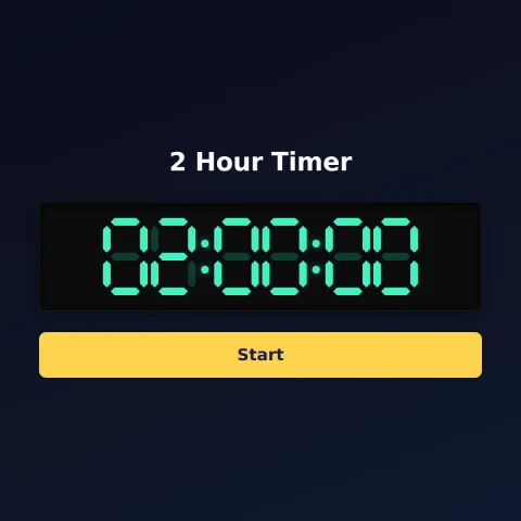 The Time and Space Science 2-hour timer: the digital read-out showing 2 hours and a Start button