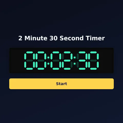 The Time and Space Science 2-minute-30-second timer: the digital read-out showing 2 minutes 30 seconds and a Start button