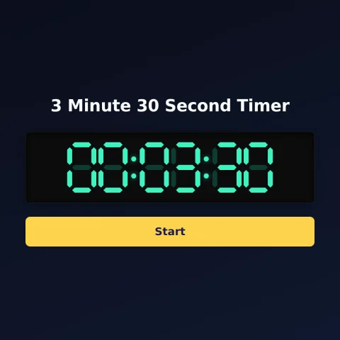 The Time and Space Science 3-minute-30-second timer: the digital read-out showing 3 minutes 30 seconds and a Start button