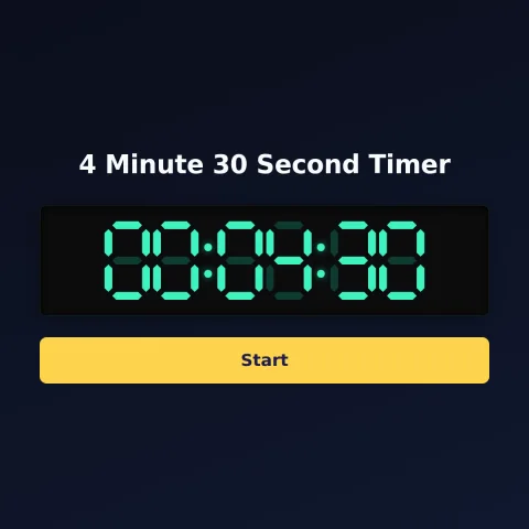 The Time and Space Science 4-minute-30-second timer: the digital read-out showing 4 minutes 30 seconds and a Start button