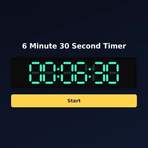 The Time and Space Science 6-minute-30-second timer: the digital read-out showing 6 minutes 30 seconds and a Start button