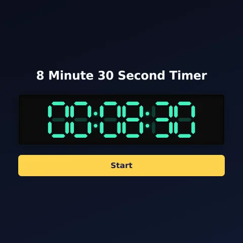 The Time and Space Science 8-minute-30-second timer: the digital read-out showing 8 minutes 30 seconds and a Start button