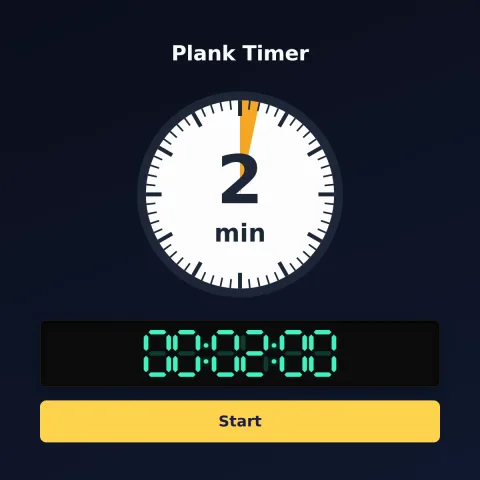 The Time and Space Science 2-minute timer: an analog dial with 2 minutes shaded orange, the digital read-out and a Start button