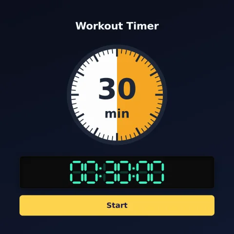 The Time and Space Science 30-minute timer: an analog dial with 30 minutes shaded orange, the digital read-out and a Start button